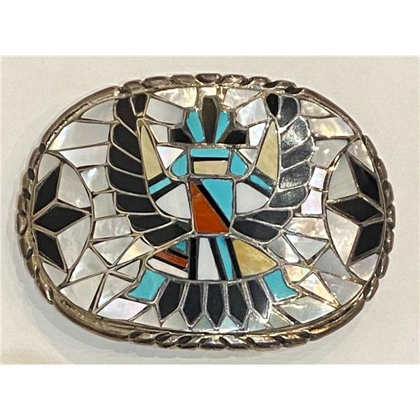 Zuni Inlaid Eagle Belt Buckle
