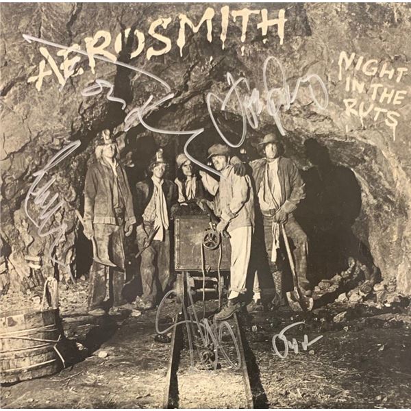 Signed Aerosmith Night In the Ruts Album Cover