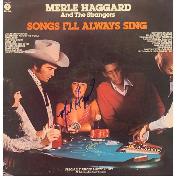 Signed Merle Haggard Songs I'll Always Sing Album Cover