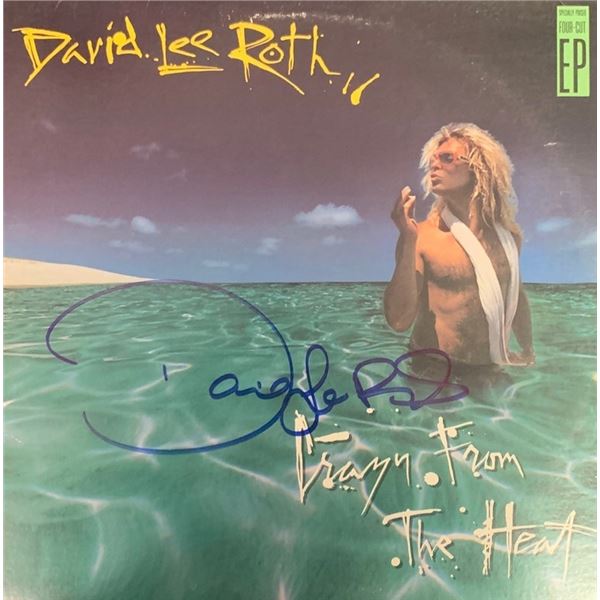 David Lee Roth Signed Crazy From The Heat Album Cover