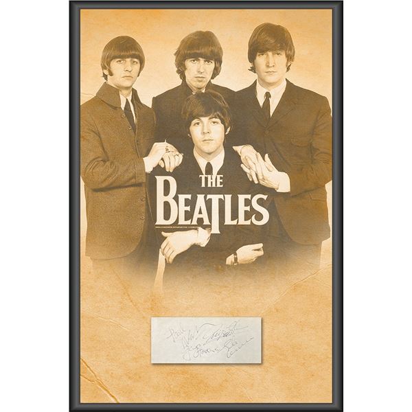 Beatles Poster with ALL 4 Signature Cuts