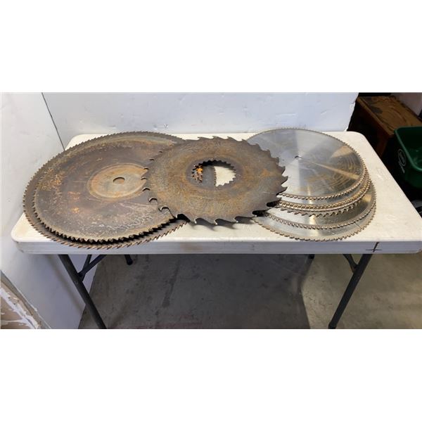 11 CIRCULAR SAW BLADES - 16-25 INCH DIAMETER BLADES