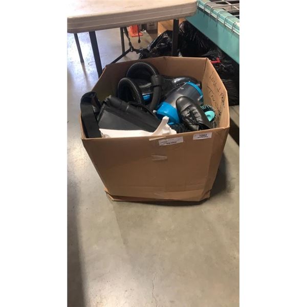 BOX OF LOST PROPERTY, BISSELL VACUUM, ELECTONICS, TAP SHOES AND MORE