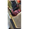 Image 2 : BOX OF SPORTING GOODS, WEIGHT BELT AND BIKE SEAT