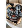 Image 2 : BOX OF POWER CORDS, EXTENTION CORDS, TROUBLE LIGHT