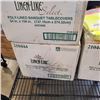 Image 2 : 2 NEW 3XL HIGH VIS JACKETS AND 3 BOXES OF POLY LINED BANQUET TABLE COVERS