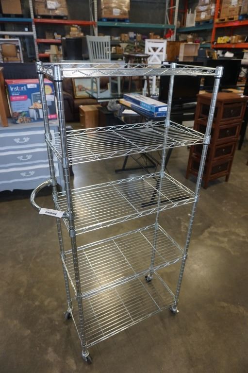 5 TIER ROLLING METAL RACK