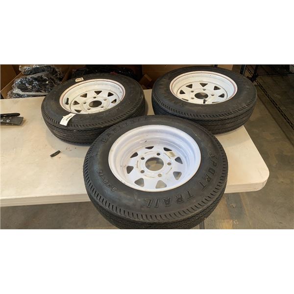 3 TIRES ON 12 INCH RIMS