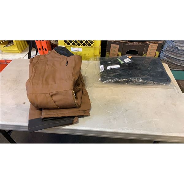 NEW SIZE MEDIUM DORCEFIELD COVERALLS AND NEW SIZE MEDIUM OKOTOKS CARGO PANTS