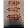 Image 2 : 3 CANADIAN 1986 2 DOLLAR BILLS