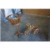 Image 1 : 2 PLANTER STANDS - ONE RATTAN, ONE WOOD