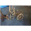 Image 2 : 2 PLANTER STANDS - ONE RATTAN, ONE WOOD