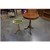 Image 1 : 2 PAROUR TABLES - ONE WITH LEATHER INSERT