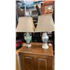 Image 1 : PAIR OF HAND PAINTED TABLE LAMPS WITH SHADES