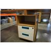 Image 8 : NEW MODERN 4 PERSON WORKSTATION WITH LOCKING STORAGE ON EACH SIDE. THICK WOOD TOP