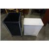 Image 1 : WICKER HAMPER AND BLACK FABRIC HAMPER