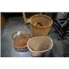 Image 1 : WICKER HAMPER AND 2 WICKER BASKETS