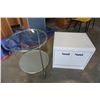 Image 1 : 2 TIER GLASSTOP ENDTABLE AND WHITE NIGHTSTAND