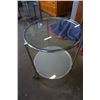Image 2 : 2 TIER GLASSTOP ENDTABLE AND WHITE NIGHTSTAND