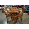 Image 1 : 41"  TALL ROUND 36" DIAMETER STUDDED TABLE WITH 3 BAR HEIGHT STUDDED CHAIRS