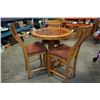 Image 2 : 41"  TALL ROUND 36" DIAMETER STUDDED TABLE WITH 3 BAR HEIGHT STUDDED CHAIRS