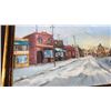 Image 2 : FRAMED ACRYLIC 16" X 20" STREET SCENE IN WINTER BY WILFRED LAMBERT