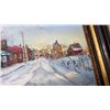 Image 3 : FRAMED ACRYLIC 16" X 20" STREET SCENE IN WINTER BY WILFRED LAMBERT
