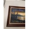 Image 2 : FRAMED OIL ON BOARD LAKE VIEW AT SUNSET SIGNED J H PRESTON