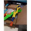 Image 2 : LOT OF NERF AND NERF STYLE GUNS ALL WORKING WITH BOX OF PLASTIC LIQUID DROPPERS