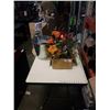 Image 1 : ARTIFICIAL PLANTS AND GALVANIZED PAIL AND WATERING CAN
