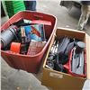 Image 1 : TOTE AND BOX OF CAMERA EQUIPMENT AND SUPPLIES