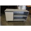 Image 1 : MODERN GREY AND WHITE ROLLING TV STAND