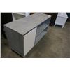Image 2 : MODERN GREY AND WHITE ROLLING TV STAND