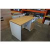 Image 2 : NEW MODERN DESK WITH RIGHT SIDE LOCKING CABINET, THICK WOOD TOP, STORAGE