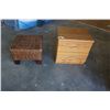 Image 1 : WICKER OTTOMAN AND 2 DRAWER NIGHTSTAND