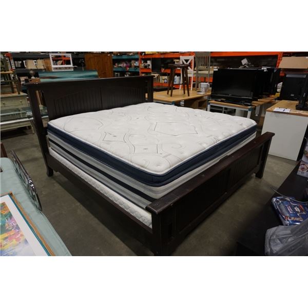 KINGSIZE BED FRAME WITH BEAUTYREST RECHARGE MATTRESS AND BOX SPRING