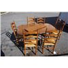 Image 1 : MAPLE DINING TABLE WITH 6 ROPE SEAT CHAIRS