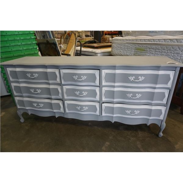 9 DRAWER GREY AND WHITE DRESSER