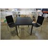Image 1 : BLACK PINE DINING TABLE AND 2 BENTWOOD CHAIRS