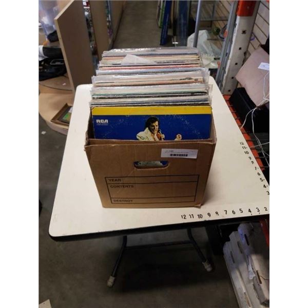 BOX OF VARIOUS ROCK AND OTHER RECORDS