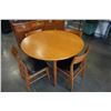 Image 1 : ORTE MOBELFABRIK SOLID TEAK MADE IN DENMARK DINING TABLE WITH 4 CHAIRS WITH LEATHER SEATS