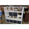 Image 1 : WHITE CUBICAL SHELF WITH 6 BLACK CUPBOARDS - 58 INCHES WIDE X 58 INCHES TALL