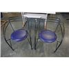Image 1 : 2 METAL FRAME PURPLE SEAT CHAIRS