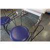 Image 3 : 2 METAL FRAME PURPLE SEAT CHAIRS