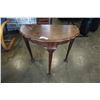 Image 1 : CARVED SOLID WOOD CLAW FOOT D TABLE