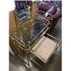 Image 2 : BRASS AND GLASS VANITY WITH MIRROR AND STOOL