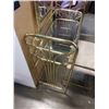 Image 4 : BRASS AND GLASS VANITY WITH MIRROR AND STOOL