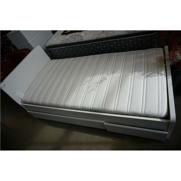 WHITE IKEA SINGLE SIZE BED FRAME WITH MATTRESS