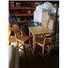 Image 1 : BAR HEIGHT TABLE WITH 3 BAR STOOLS