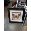 Image 2 : 2 RICHARD HANSON BUTTERFLY PRINTS AND BEVELLED MIRROR WITH STAND